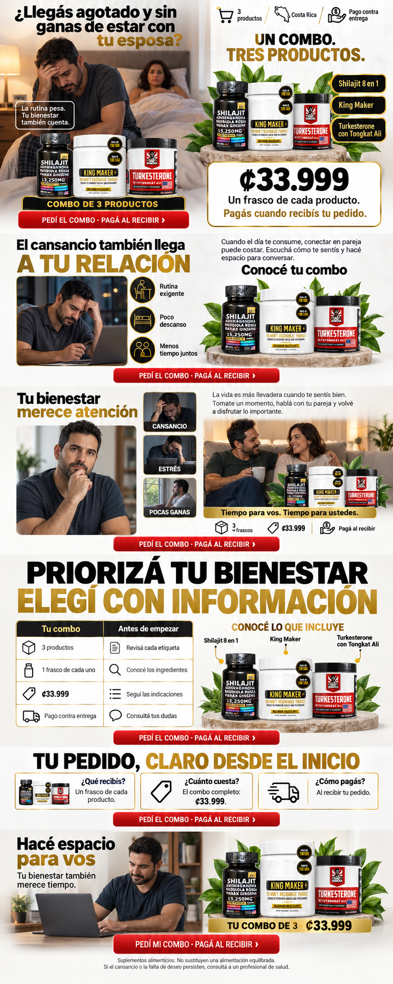 Combo de Shilajit 8 en 1, King Maker y Turkesterone con Tongkat Ali.